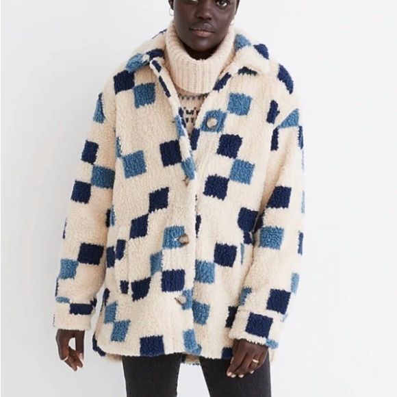 Madewell Jackets & Blazers - Madewell Sherpa Belrose Checkered Jacket Size Small